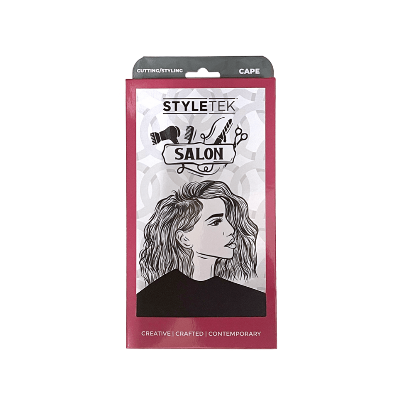 Styletek Solid Black Smooth Cutting Cape 45x60 - Styletek | Available at Shine Beauty & Co., Bismarck, ND