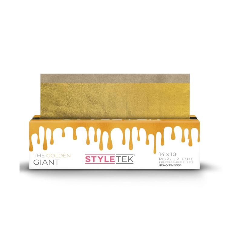 Styletek The Golden Giant 14x10 250ct Mega Wide Heavy Texture Foil Sheets - Styletek | Available at Shine Beauty & Co., Bismarck, ND