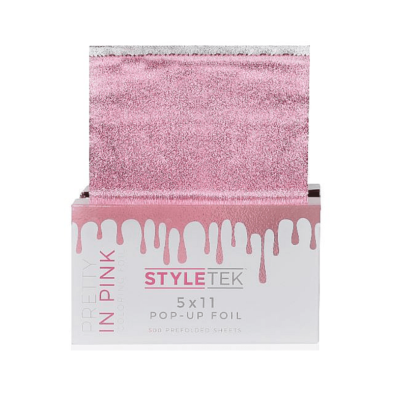 Styletek Pretty In Pink Embossed Pop-Up Foil 500ct 5x11 - Styletek | Available at Shine Beauty & Co., Bismarck, ND