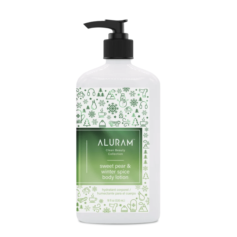 Aluram Sweet Pear & winter Spice Lotion 18oz - Aluram | Available at Shine Beauty & Co., Bismarck, ND