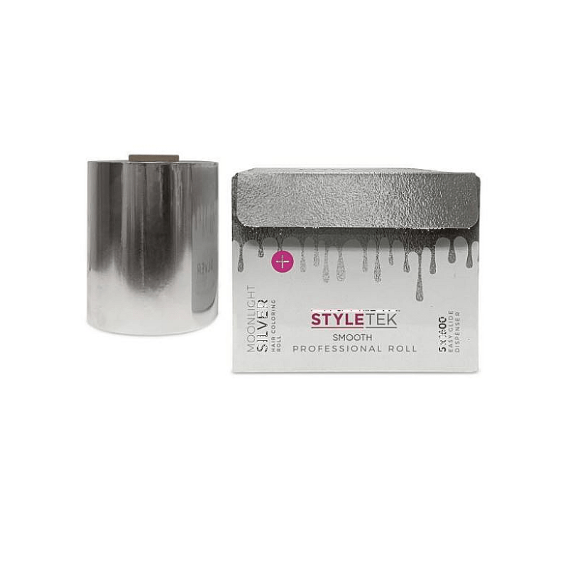 Styletek Moonlight Silver Smooth Foil Roll 5x1600 - Styletek | Available at Shine Beauty & Co., Bismarck, ND